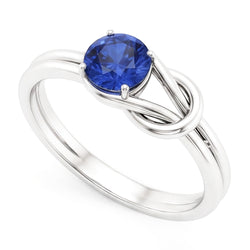 1 Carat Solitaire Blue Sapphire White Gold 14K Fancy Ring Jewelry New