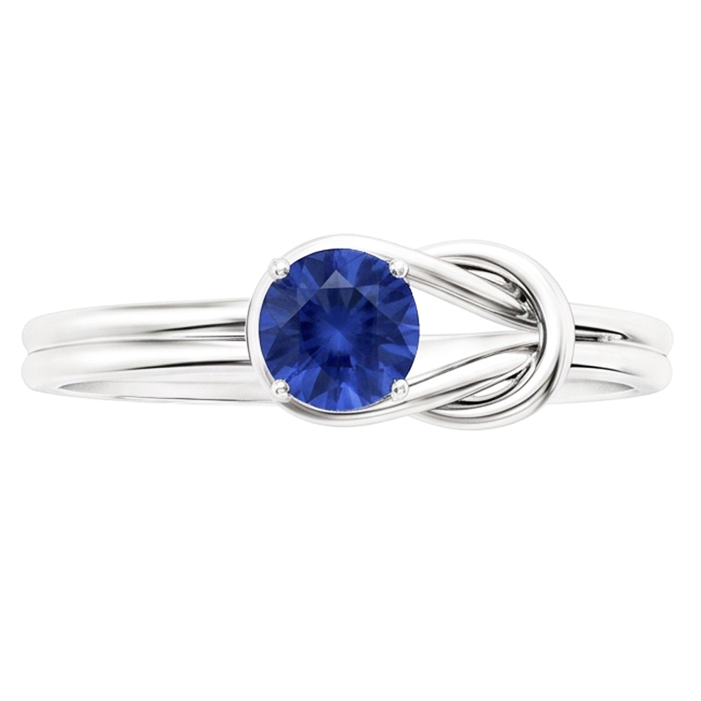 1 Carat Solitaire Blue Sapphire White Gold 14K Fancy Ring Jewelry New