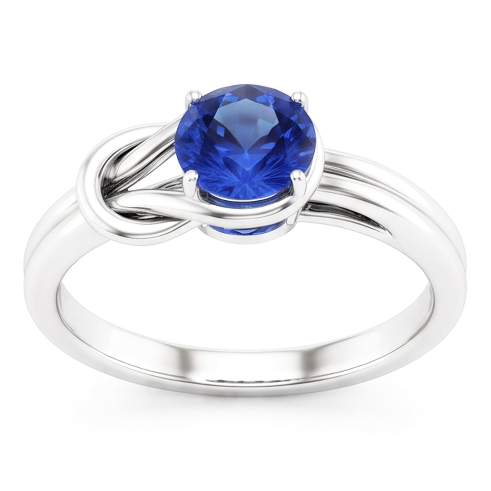 1 Carat Solitaire Blue Sapphire White Gold 14K Fancy Ring Jewelry New