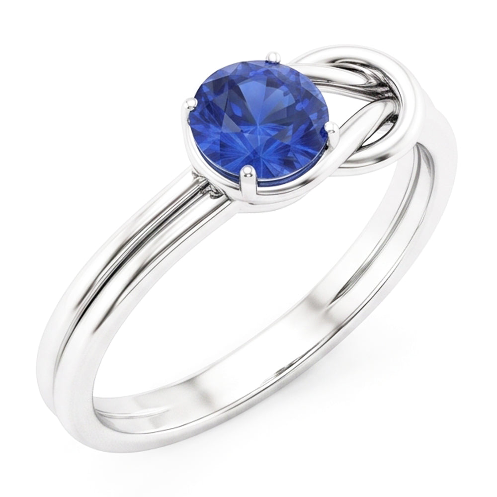 1 Carat Solitaire Blue Sapphire White Gold 14K Fancy Ring Jewelry New