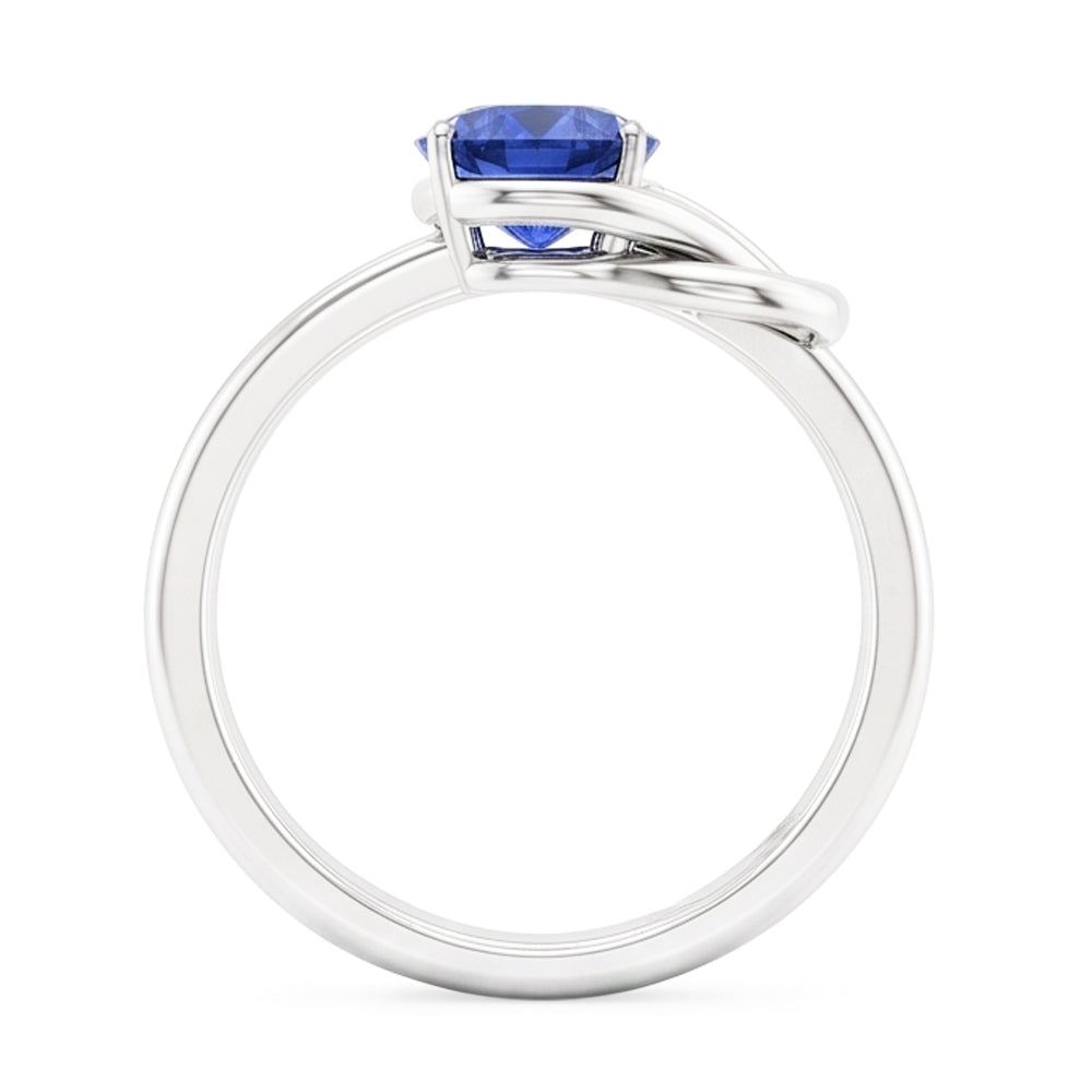 1 Carat Solitaire Blue Sapphire White Gold 14K Fancy Ring Jewelry New