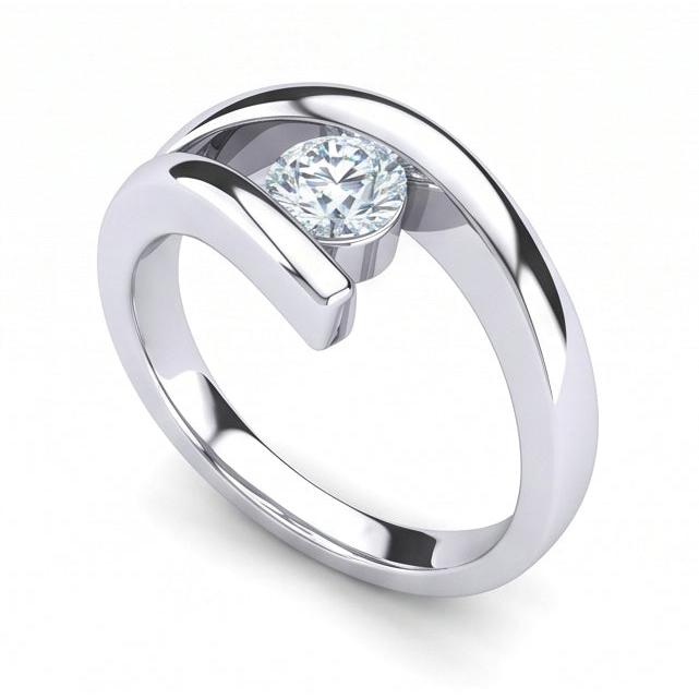 Natural Diamond Ring 1ct - White Gold 14K