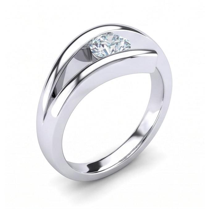 Natural Diamond Ring 1ct - White Gold 14K