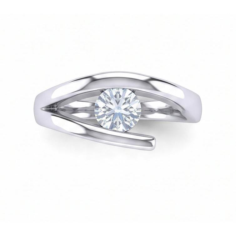 Natural Diamond Ring 1ct - White Gold 14K