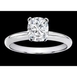 1 Carat Cushion Natural Earth Mined Diamond Solitaire Engagement Ring