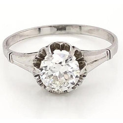 1 Carat Solitaire Natural Earth Mined Diamond Ring Women White Gold Jewelry 14K New