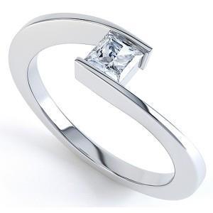 1.10 Ct Princess Cut Solitaire Natural Diamond Anniversary Ring