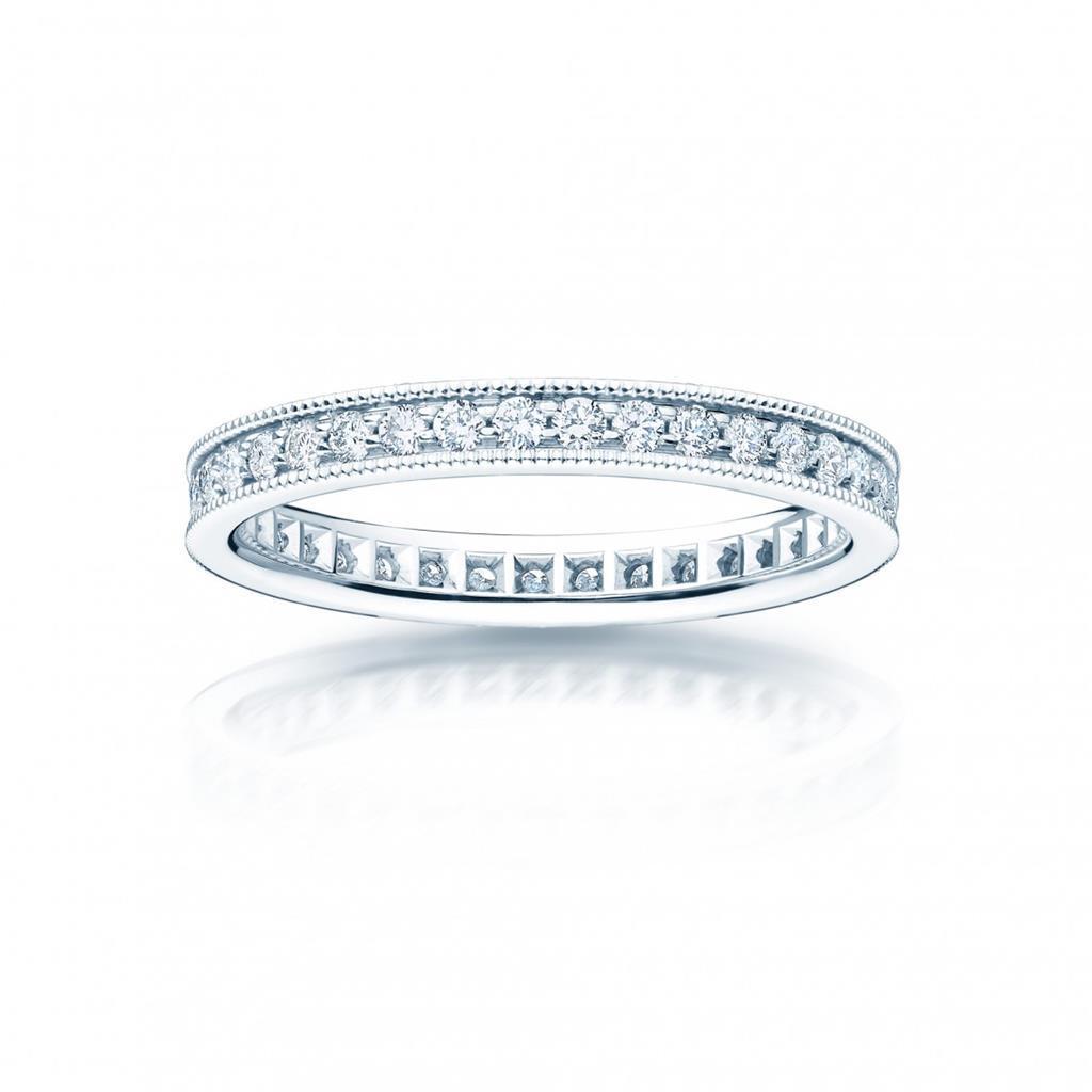 1.11 Ct Antique Style Lab Grown Diamond Lady Wedding Band White Gold 14K