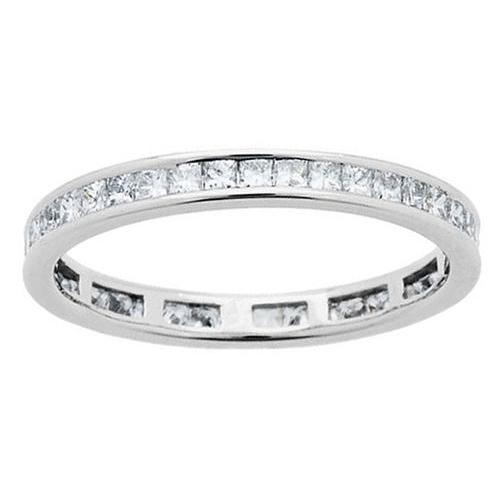 1.14 Carats Princess Cut Real Diamonds Eternity Band