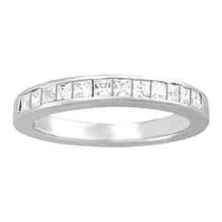 1.20 Carat Real Diamond Engagement Band Princess White Gold 14K