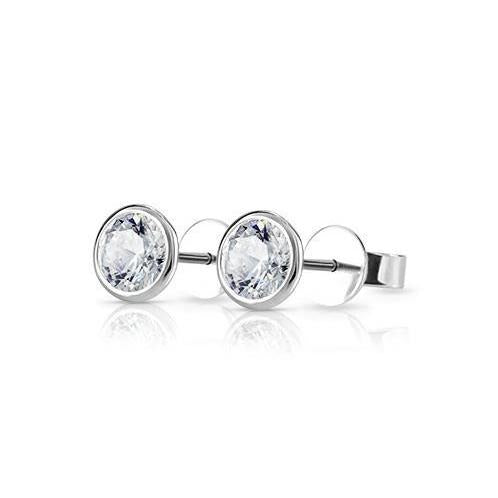 1.20 Carats Solitaire Genuine Round Cut Diamond Stud Earring