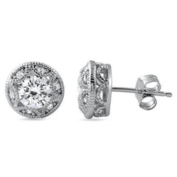 1.20 Carats Women Real Natural Earth Mined Diamond Stud Earrings White Gold 14K