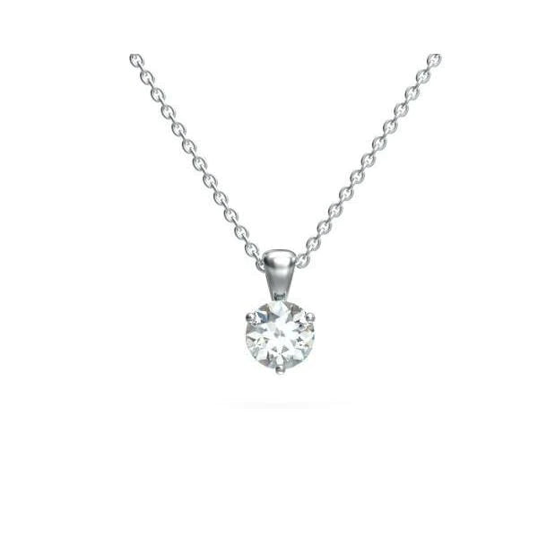 1.20 Ct. Women Round Real Diamond Necklace Pendant Solid Gold Fine Jewelry