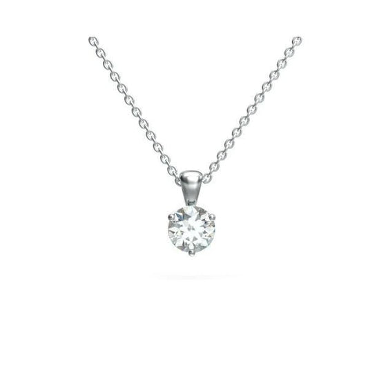 1.20 Ct. Women Round Real Diamond Necklace Pendant Solid Gold Fine Jewelry