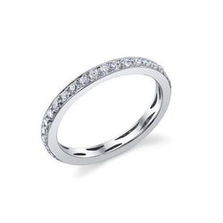 1.20 Ct Gorgeous Round Cut Natural Diamonds Anniversary Band 14K White Gold