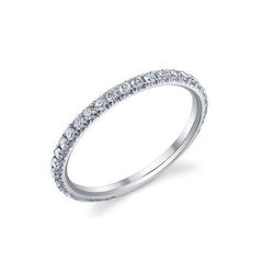 1.20 Ct Brilliant Cut Sparkling Lab Grown Diamond Wedding Band White Gold 14K