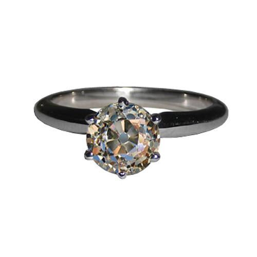 1.25 Carat Old Mine Cut Genuine Diamond Solitaire Ring Gold