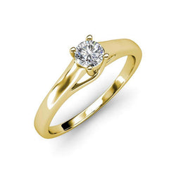1.25 Carat Solitaire Real Diamond Engagement Ring Yellow Gold 14K