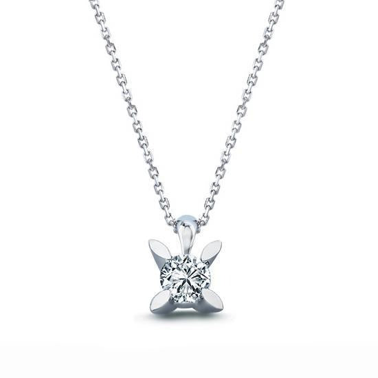 1.25 Carats Real Solitaire Diamond Pendant Necklace White Gold 14K - Pendant-harrychadent.ca