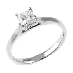 1.25 Carats Solitaire Princess Real Natural Earth Mined Diamond Engagement Ring White Gold 14K