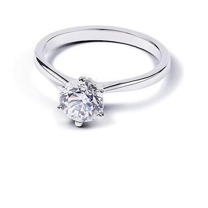 1.25 Ct Round Cut Solitaire Genuine Diamond Wedding Ring White Gold 14K