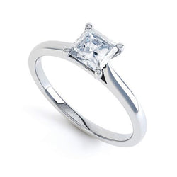 1.25 Ct Solitaire Princess Cut Real Diamond Anniversary Ring White Gold 14K