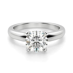 1.25 Ct Solitaire Round Cut Genuine Natural Earth Mined Diamond Wedding Ring White Gold Jewelry