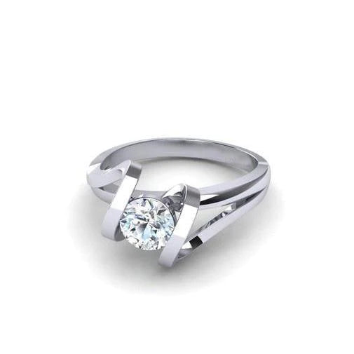 1.25 Ct Sparkling Round Cut Solitaire Natural Diamond Wedding Ring White Gold