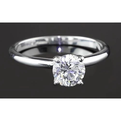 1.25 Round Real Diamond Solitaire Engagement Ring White Gold 14K