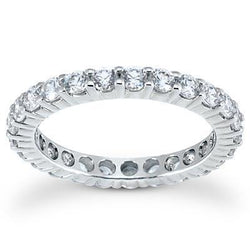 1.25 Ct Round Lab Grown Diamond Eternity Ladies Band Solid Gold 14K
