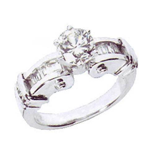 1.30 Carats Real Diamond Engagement Ring White Gold 14K