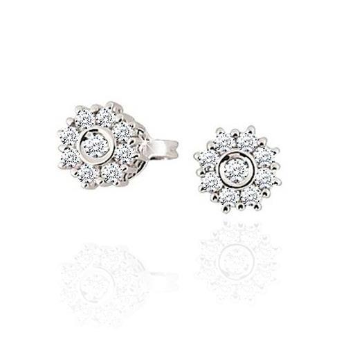 1.30 Ct Round Cut Real Diamond Stud Halo Earring 14K White Gold