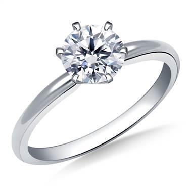 1.30 Ct Round Solitaire Real Diamond Ring Solid White Gold 14K