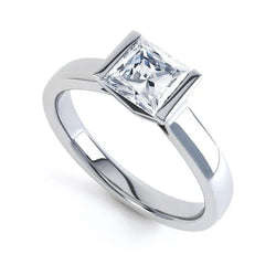 1.30 Ct Solitaire Princess Cut Real Diamond Engagement Ring White Gold 14K