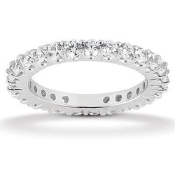 1.30 Carats Round Lab Grown Diamond Wedding Band White Gold Jewelry