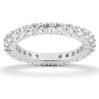 1.30 Carats Round Lab Grown Diamond Wedding Band White Gold Jewelry
