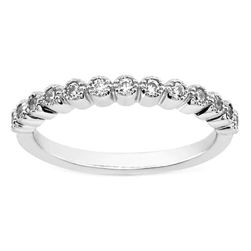 1.30 Ct Round Lab Grown Diamond Wedding Band White Gold 14K Jewelry New