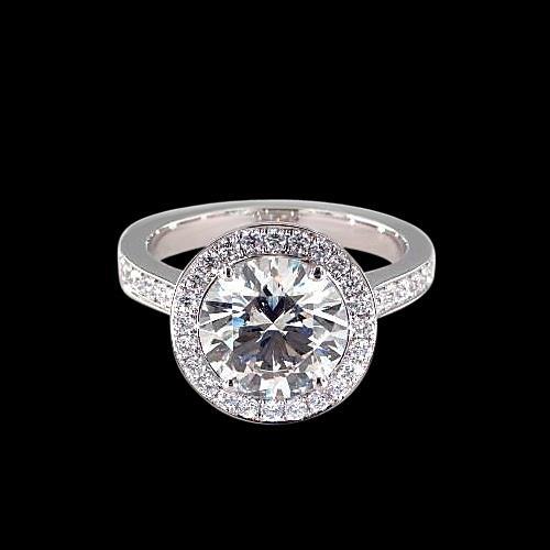 1.34 Carats Halo Genuine Diamond Engagement Ring