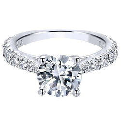 1.35 Carats Round Cut Real Natural Earth Mined Diamond Engagement Ring Gold Jewelry