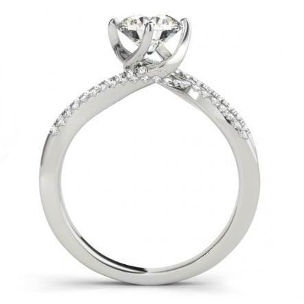 1.35 Carats Round Natural Diamond Solitaire Ring With Accents Twisted Shank