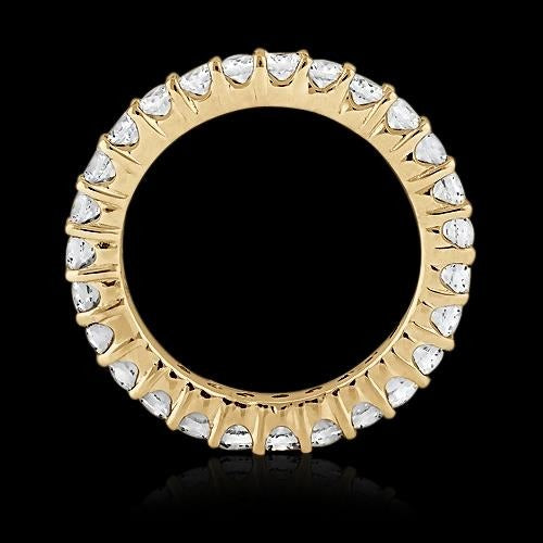 1.35 Ct Natural Round Diamond Eternity Band 14K Yellow Gold