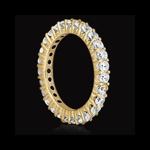 1.35 Ct Natural Round Diamond Eternity Band 14K Yellow Gold