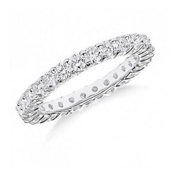 1.35 Ct Prong Set Round Cut Lab Grown Diamond Wedding Band New