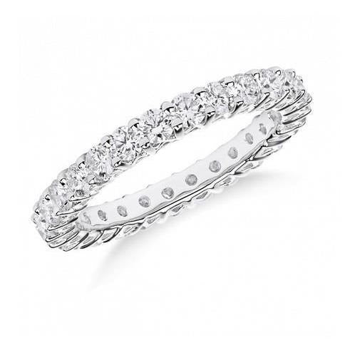1.35 Ct Prong Set Round Cut Lab Grown Diamond Wedding Band New