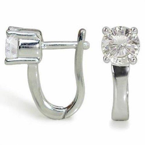 1.3 Ct Prong Set Round Real Diamond Drop Earring