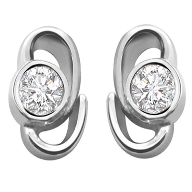 1.3 Ct Round Genuine Diamond Stud Earring 14K White Gold