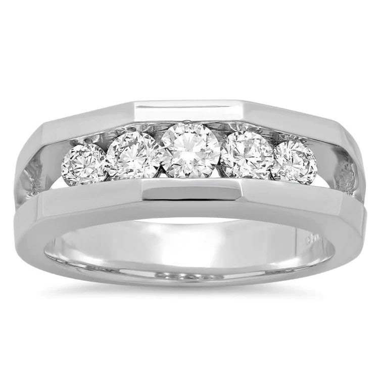 1.40 Carats Natural Diamond Men's Engagement Ring White Gold 14K