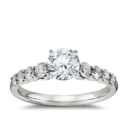 1.40 Carats Round Genuine Diamond Wedding Ring White Gold 14K