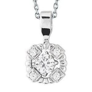 1.40 Ct. Round Brilliant Cut Genuine Diamonds Pendant Necklace White Gold 14K