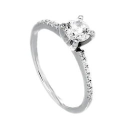 1.40 Ct Brilliant Cut Solitaire With Accents Real Diamond Ring